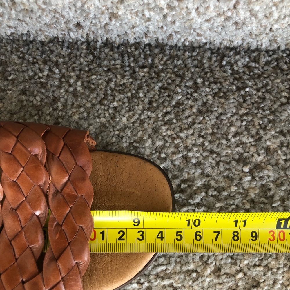 Aztec Braided Leather Slide Mules in Cognac - Picture 11 of 16